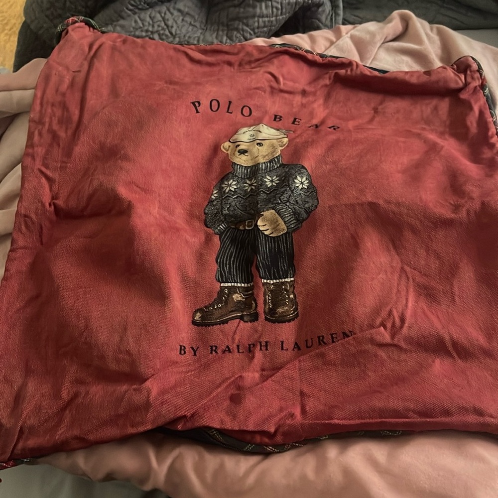 Vintage Ralph Lauren polo bear pillow cover